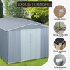 Outdoor Metal Storage Shed， Large Weatherproof Garden Shed for Tools，with Lockable Doors and Sloping Roof，for Lawn Equipment, Patio & Backyard - 4 of 4