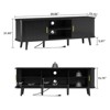 Gikpal 59" TV Stand, Fluted TV Stand for TVs up to 65", Entertainment Center with Storage Compartment and Sliding Doors, Power Outlet, Living room - 2 of 4