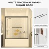 CIPACHO Adjustable Bypass Tub Door: Matte Black Frameless, Leak-Proof & Durable,60*59 Inch - 2 of 4