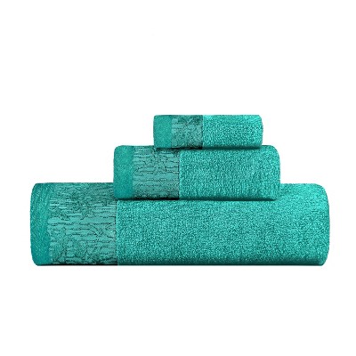 Charming Floral Accent Cotton Towel Set by Blue Nile Mills
