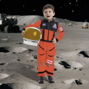 Joyfy Halloween Costume Kids Astronaut Costume with Movable Helmet – Realistic Space Suit for Halloween & Dress-Up - 1 of 4