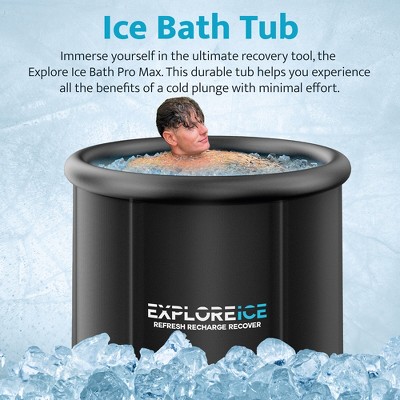 Explore Ice Bath Pro Max Extra Large Black Portable Cold Plunge Tub