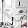 WOWOW Double Handle Wall Mount Standard Kitchen Faucet with 8 in. Swivel Spout in Polished Chrome - 4 of 4