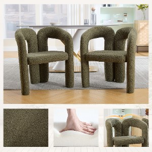 Lyngins 2-Pack Modern Accent Chair – Elephant Feet Design & Curved Back, Upholstered Dining Chair/Barrel Side Chair/Armchair for Living Room - 1 of 4