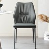 POVISON Modern Leather Wing Back Dining Chairs Set of 2, Side Chairs for Dining Room, Gray - 4 of 4