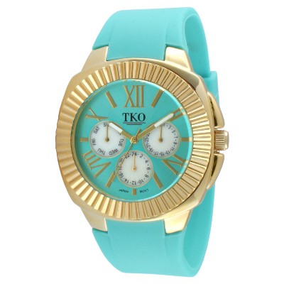 Women's TKO Multiple Function Rubber Strap Watch - Turquoise