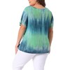 Agnes Orinda Women's Plus Size Round Neck Short Sleeve Multi Color Dye Casual Blouses - 4 of 4