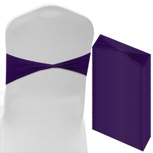 Unique Bargains Polyester Strong Stretchability Wedding Party Chair Sashes 100 Pcs - 1 of 4
