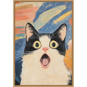 Amanti Art Really Scream Cat by Melloi Art Prints Framed Canvas Wall Art - 1 of 4