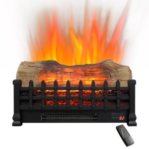 Syemin Indoor Fireplaces 20 Inch Electric Fireplace 3D Log Set Insert, Free Standing Fireplace Heater for Indoor, Black, 20.51"*8.46"*11.73" - 1 of 4