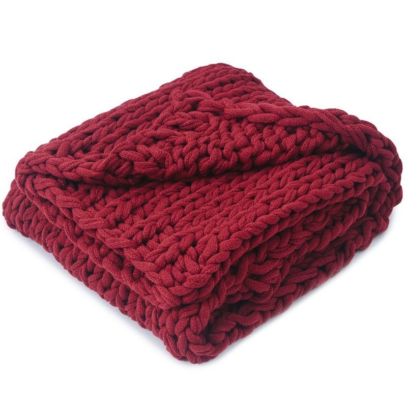 Cheer Collection Chunky Cable Knit Throw Blanket - 50" x 60", 5 of 12