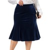 Agnes Orinda Women's Plus Size Chic Retro Elastic Waist Velvet Bodycon Skirts - 2 of 4