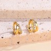 3Pairs 925 Sterling Silver, 14K Gold Plated Small Huggie Hoop Earrings Sets for Multiple Piercing CZ Cartilage Earrings Stacks - 3 of 4