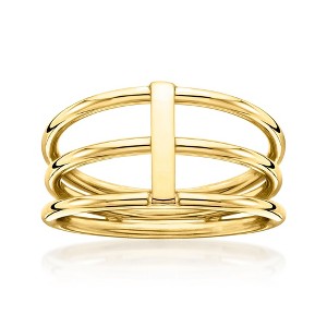 Ross-Simons Italian 10kt Yellow Gold 3-Row Bar Ring - 1 of 4