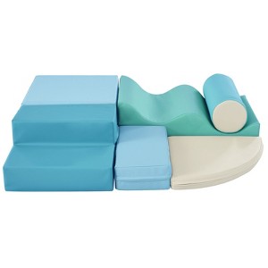 VisioGear 6 in 1 Soft Climb and Crawl Foam Playset , Soft Kids Crawling and Climbing Indoor Active Play Structure, Colorful, 15.7"*15.7"*7.8" - 1 of 4