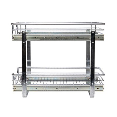 Chrome Dual-Tier Pull-Out Cabinet Organizer