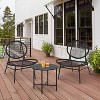 Jojoka 3-Piece Acapulco Chair Set, Outdoor Patio Furniture with 2 Woven Chairs and Glass Top Table, Modern Conversation Set for Balcony or Garden - 2 of 4
