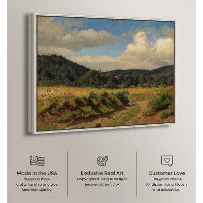 Classic Landscape Canvas Art with Silver Frame, 36" x 30"