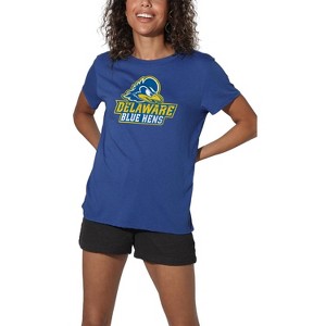 University Of Delaware Distressed Primary Logo Women's Loose T-Shirt Royal - 1 of 4