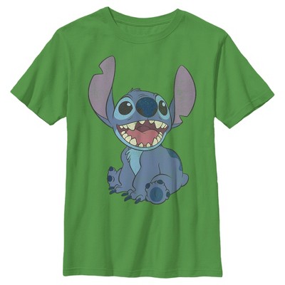 Boy's Lilo & Stitch Sitting Happily T-shirt - Kelly Green - Medium : Target