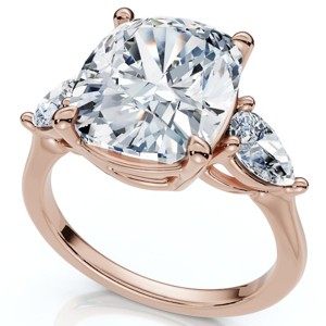 Pompeii3 Certified 5 1/2Ct Annie Cushion Diamond Engagement Ring 14k Gold or Pt Lab Created - 1 of 4
