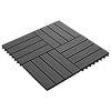 vidaXL 11 pcs Decking Tiles Deep Embossed WPC 11.8"x11.8" 1 sqm Black - 2 of 4
