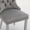 Gulches 2-Piece Dining Chairs - Light Gray Velvet Upholstered, High Back Tufted Solid Wood Legs with Nailhead Trim, Modern High-End Dining Seats - 4 of 4