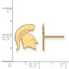 Black Bow Jewelry 14k Yellow Gold Michigan State Spartans NCAA Post Earrings - 2 of 3