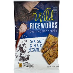 Wild Riceworks Gourmet Rice Snacks, Sea Salt & Black Sesame - Case of 6 ...