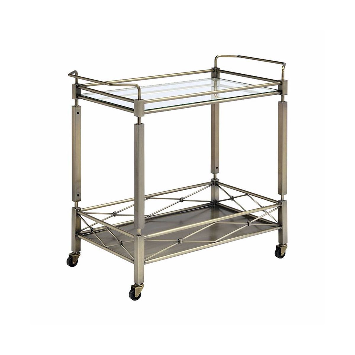 Acme Furniture Bar Serving Cart - Clear/Rustic