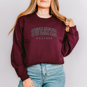 Simply Sage Market Embroidered Sweater Weather Sweatshirt - 1 of 4