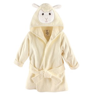 Luvable Friends Baby Girl Cotton Animal Face Bathrobe, Lamb, One Size - 1 of 1