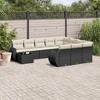 vidaXL 11 Piece Patio Sofa Set with Cushions Black and Cream - 2 of 4