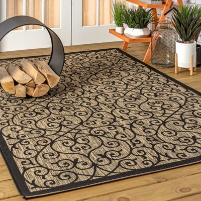 Madrid Vintage Boho-Chic Black/Khaki Flatweave 4x6 Area Rug