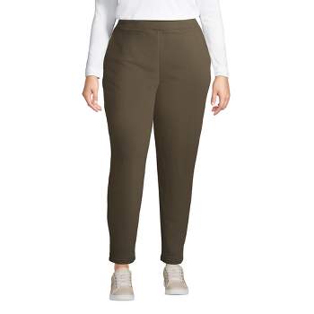 Lands' End Women's Plus Size Starfish Mid Rise Elastic Waist Pull On Crop  Pants - 1x - Forest Moss : Target