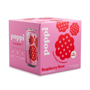 Poppi Raspberry Rose Prebiotic Soda - 12 fl oz/4pk Cans : Target