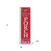 HomeRoots 36" Blue Red And White Solid Wood Welcome To Our Porch Porch Sign - 3 of 4