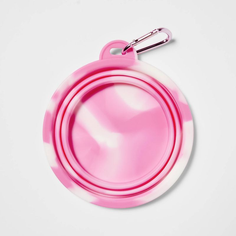 Collapsible Dog Bowl with Carabiner - Tie-Dye Pink - Sun Squad&#8482;, 2 of 4