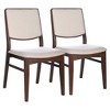 Skylar Beige Upholstered Dining Chairs (Set of 2) – Solid Wood Frame with Natural Finish - 3 of 4