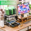 Simple Trending 5 Tier Mesh Desk File Organizer, Paper Letter Tray File Holder with Sliding Drawer Organizer for Office Home, Black - 2 of 4