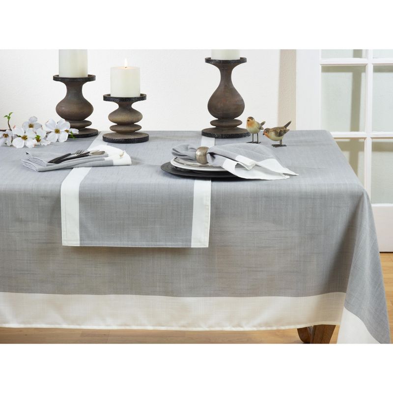 Saro Lifestyle Table Runner With White Banded Border, 3 of 4