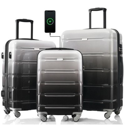 YONWAY 3 Piece Hardside Luggage Sets, Airline Certified Carry-on Luggage, With USB Port And TSA Lock