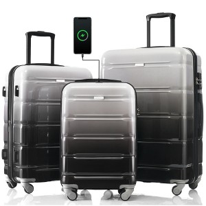 YONWAY 3 Piece Hardside Luggage Sets, Airline Certified Carry-on Luggage, With USB Port And TSA Lock - 1 of 4