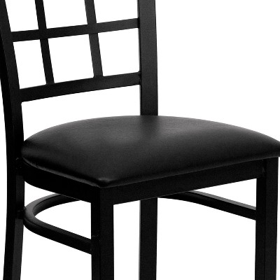 Hercules Series 36.5" High Black Metal Side Chair with Vinyl Seat