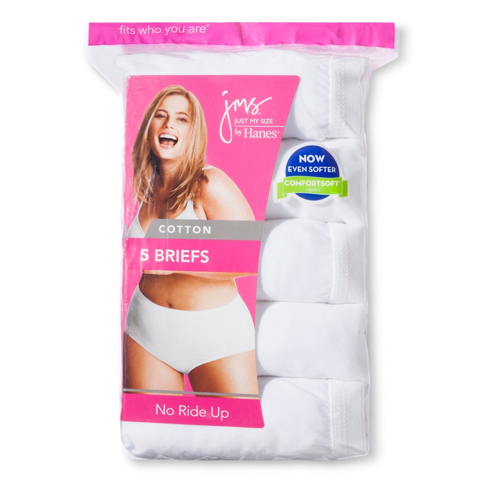 UPC 075338458168 product image for Just My Size Women's Cotton Briefs 5-Pack - White 12 | upcitemdb.com