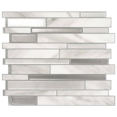 Smart Tiles 4pk Milano Carrera Peel and Stick 3D Backsplash