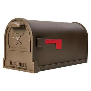 Gibraltar Mailboxes Arlington Classic Galvanized Steel Post Mount Bronze Mailbox - 1 of 1