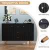 Sideboard Buffet Cabinet with Storage, 48" Fluted Accent Cabinet with 2Drawers and 2 Doors, Modern Credenza Storage Cabinet for Entryway, Kitchen - 4 of 4