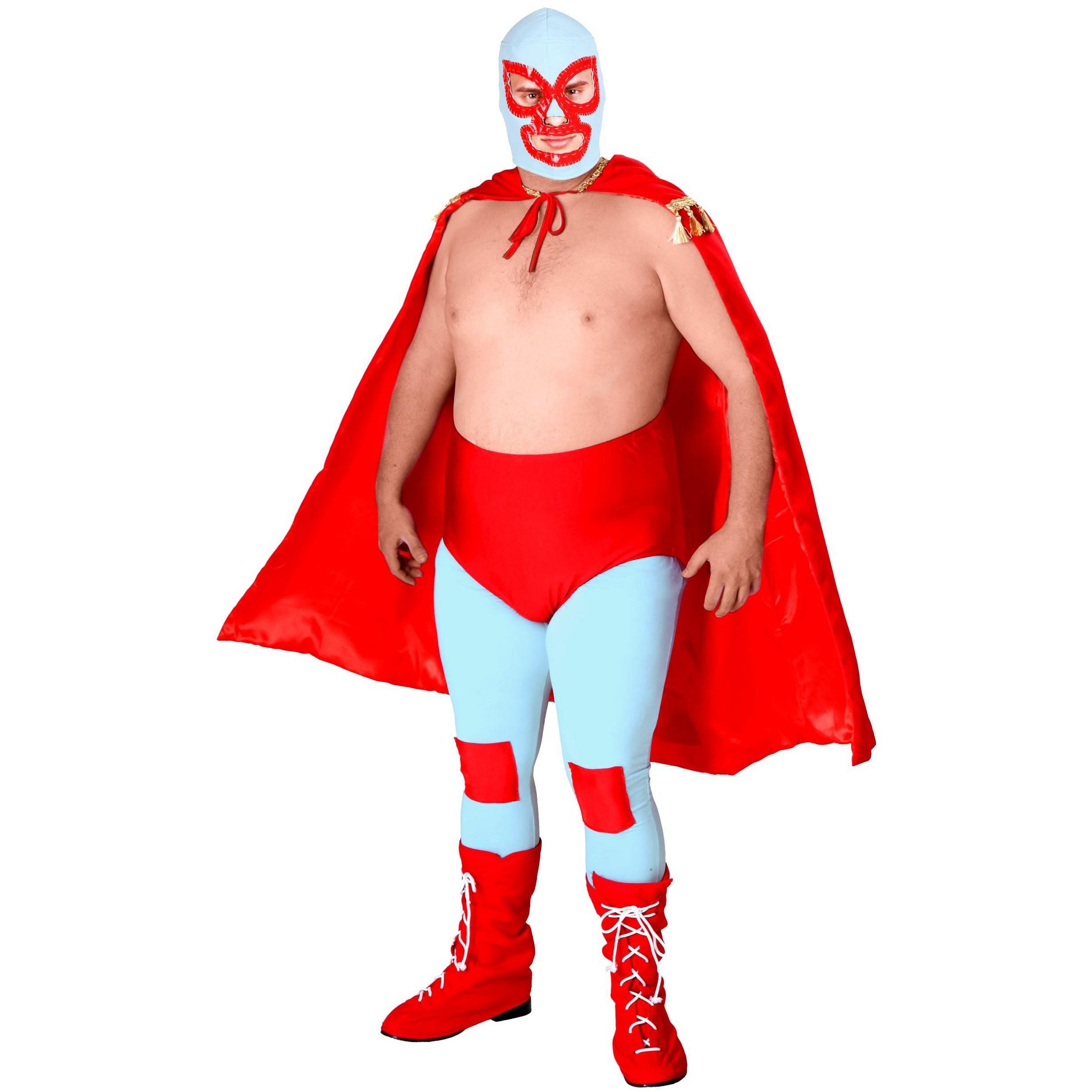 HalloweenCostumes.com Adult Nacho Libre Costume Mens, Ignacio Red Luchador Wrestler Mexican Halloween Outfit