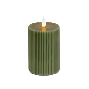 7" HGTV LED Real Motion Flameless Green Candle Warm White Lights - National Tree Company - 1 of 4